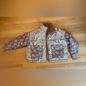 American Eagle Outfitters Floral Cropped Puffer Jacket